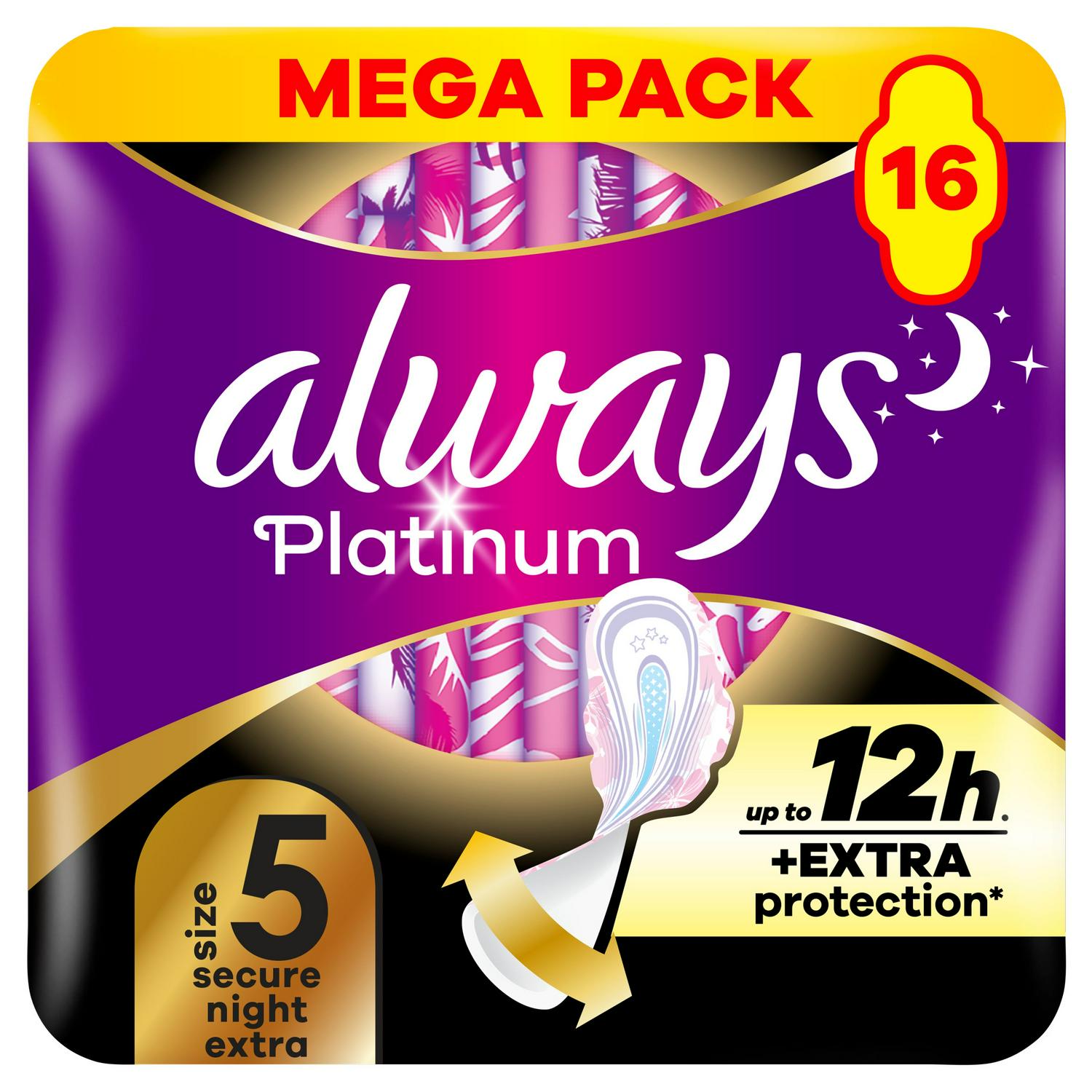 Always Platinum Secure Night Sanitary Towel x16