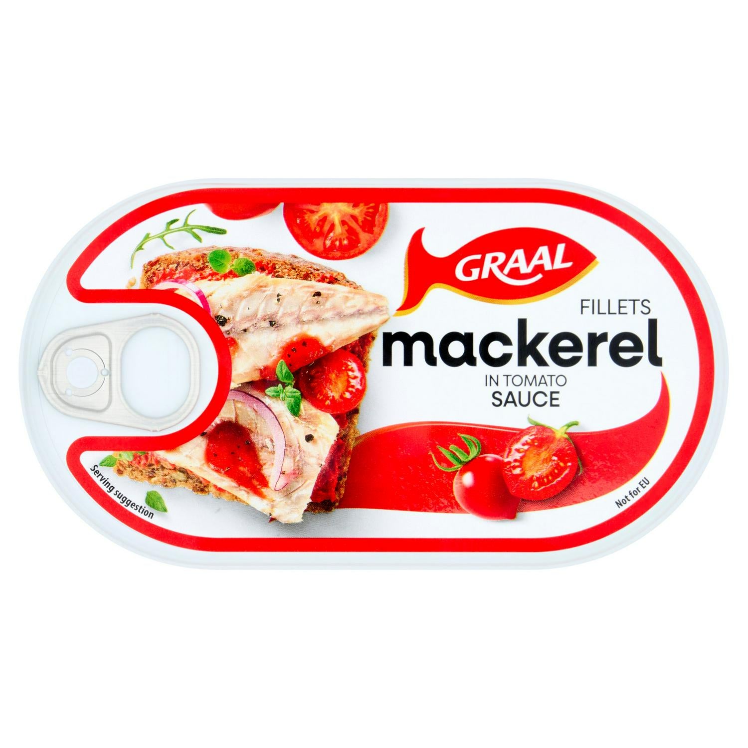 Graal Mackerel fillets in Tomato Sauce 170g, UK version