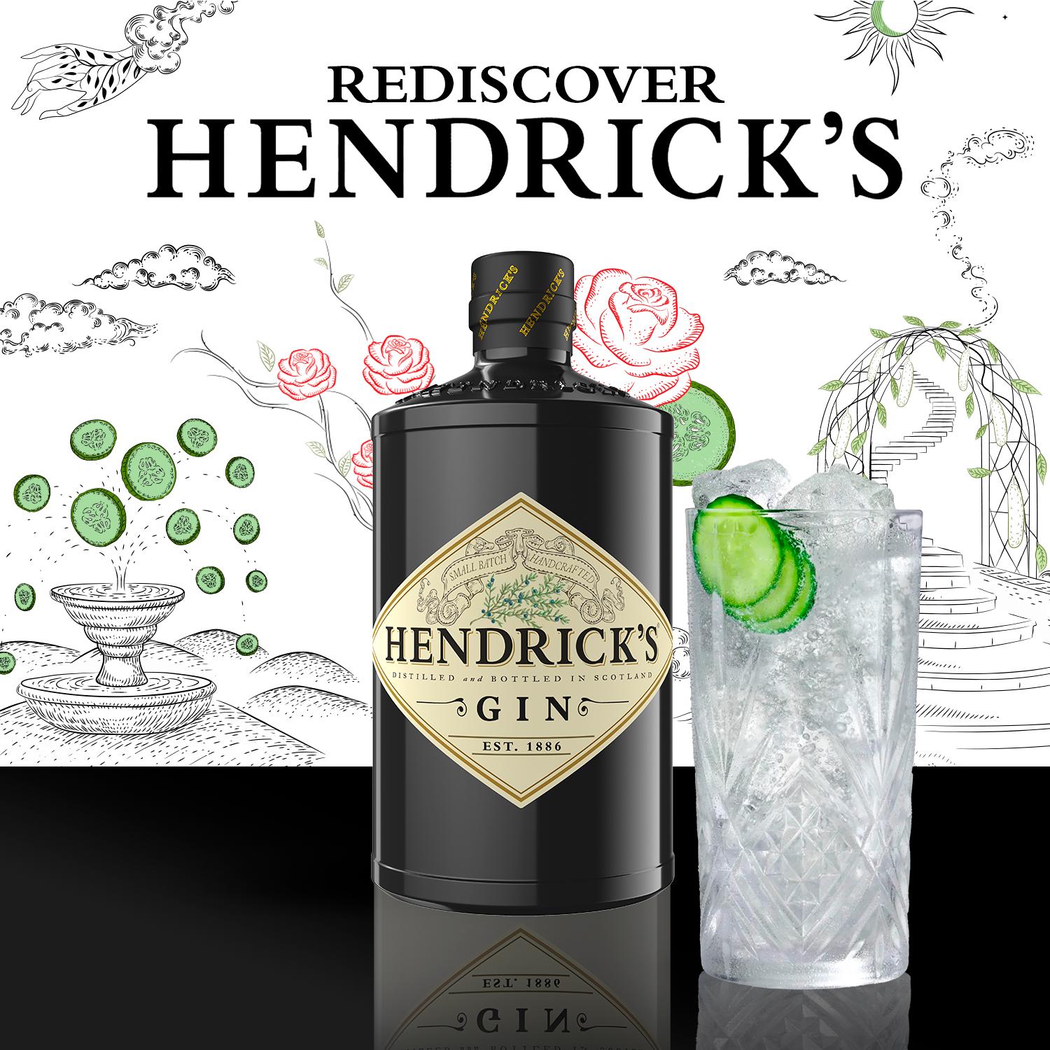Hendrick's gin rose and cucumber infusion 70cl (British brand)