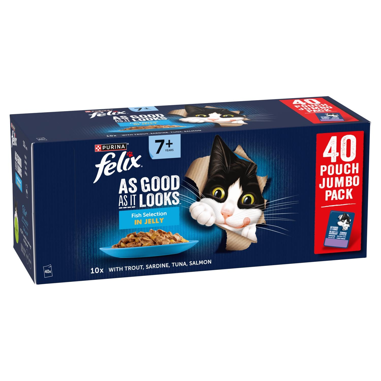 Felix Senior Cat Food Fish Selection in Jelly 40 x 85g - British product