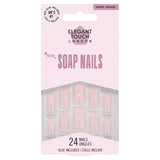 Vegan Soap Nails with Nail Glue - Sharp Square Shape, Pack of 24