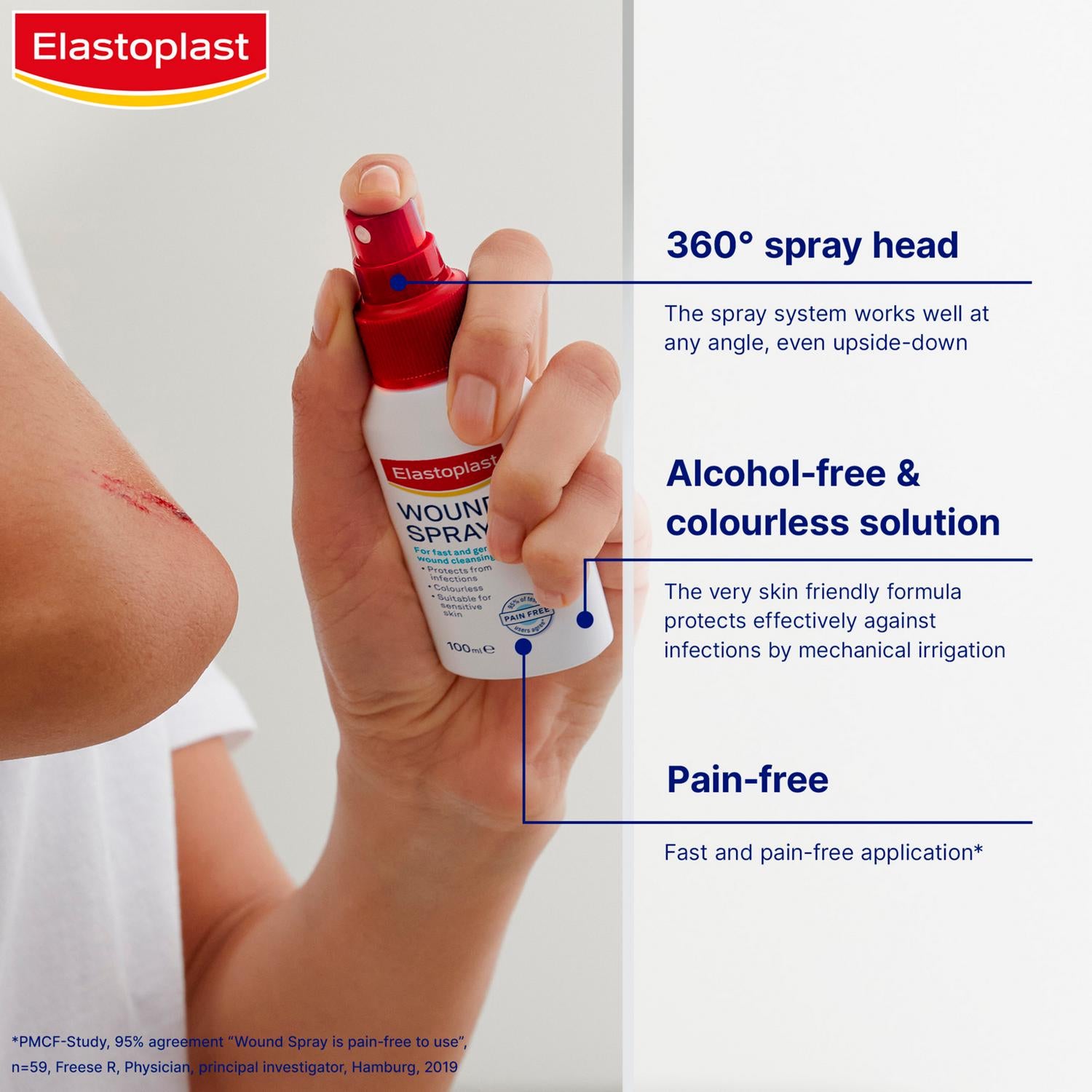 Elastoplast Wound Spray 100ml antiseptic liquid cleanser - British product