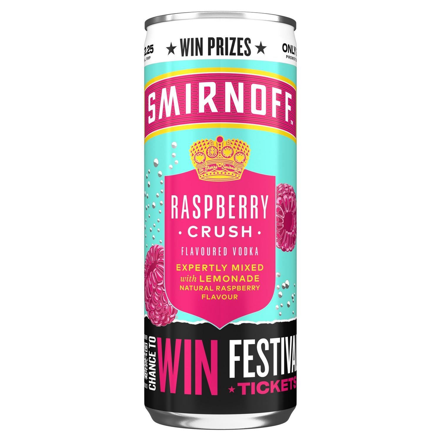 Smirnoff Raspberry Crush cocktail mix 250ml (British brand)