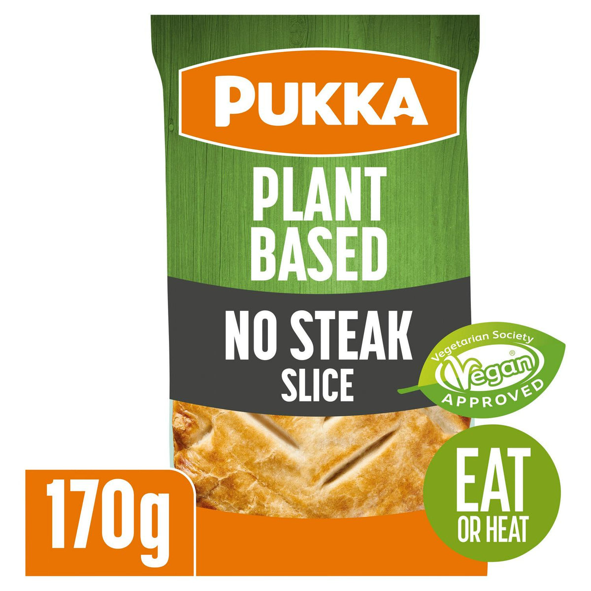 Pukka vegan no steak slice 170g, imported from the UK