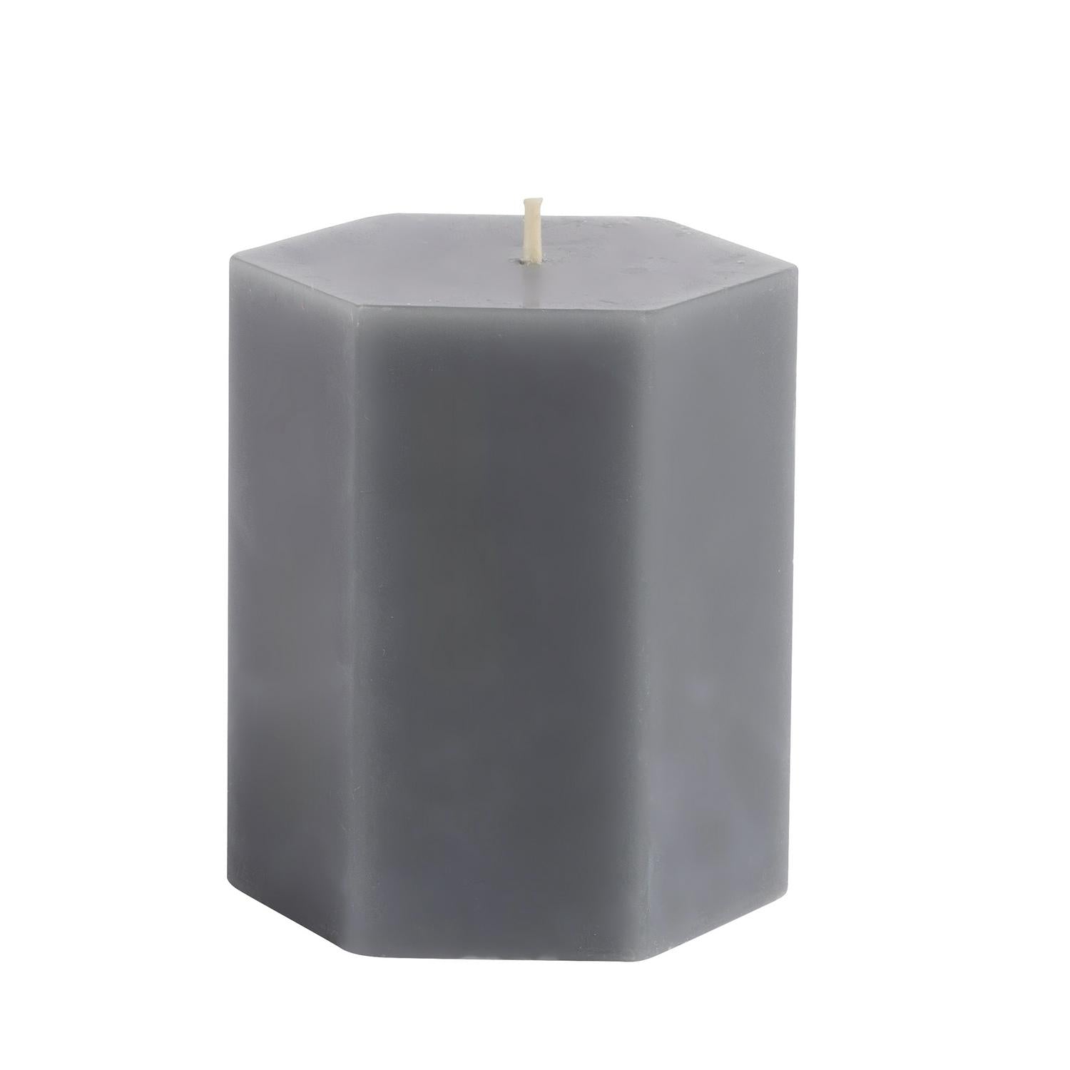 Habitat Grey Hexagon Pillar Candle 9cm high, UK version