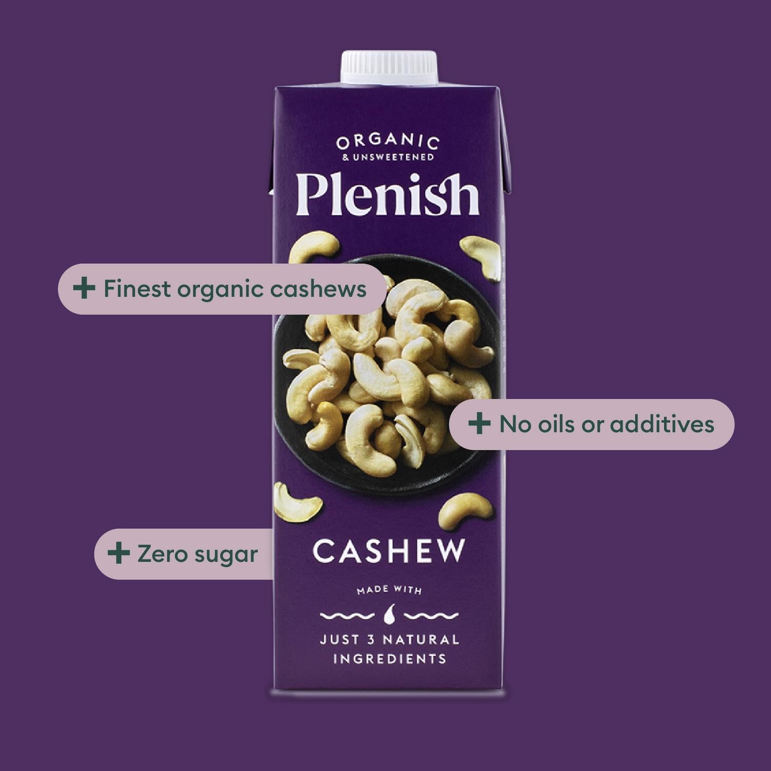 Plenish Organic Cashew Milk 1L (British brand)