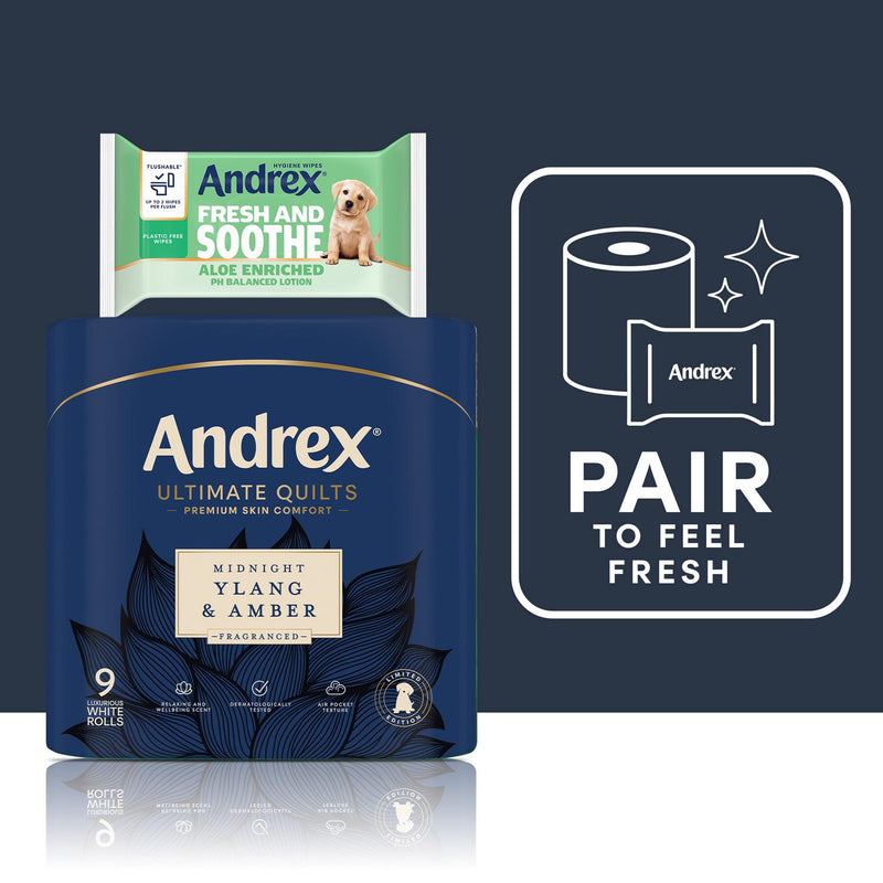 Andrex Ultimate Quilts Midnight Scented Toilet Rolls 9 Pack - British product
