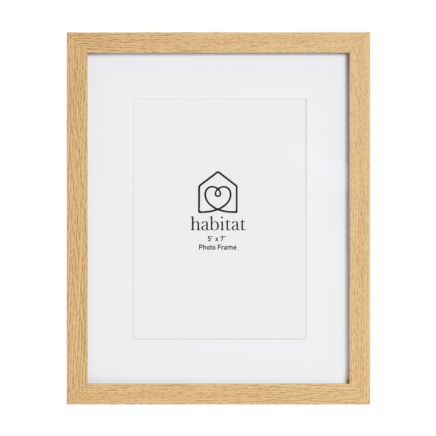 Habitat oak effect photo frame single mount 5x7 inch, UK version