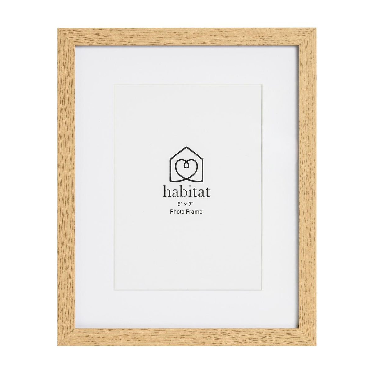 Habitat oak effect photo frame single mount 5x7 inch, UK version
