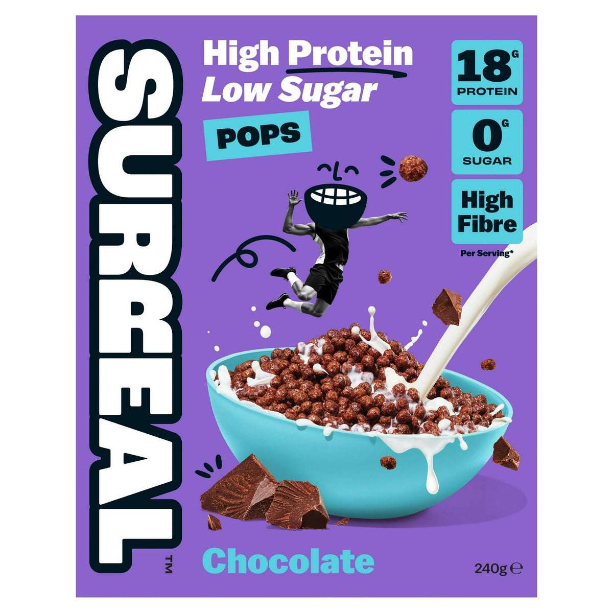 Surreal High Protein Low Sugar Pops Chocolate 240g
