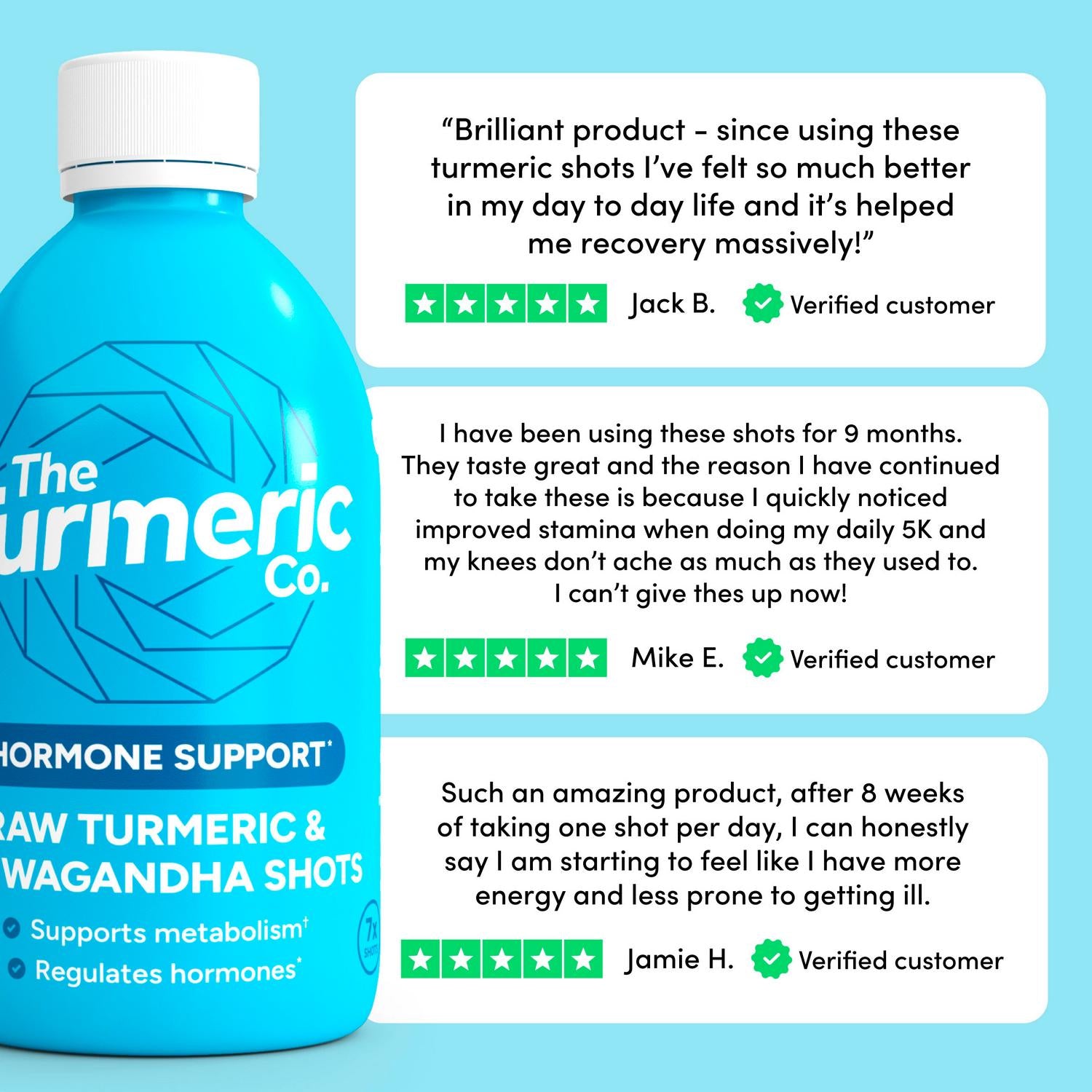 Raw Turmeric & Ashwagandha Supplement Shot with Magnesium and Zinc, 420ml