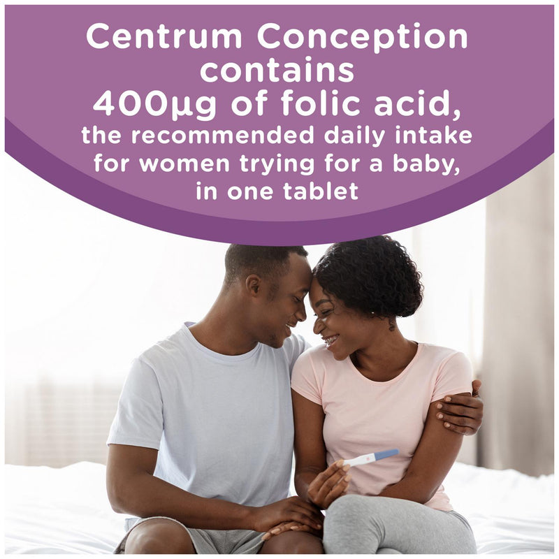 Centrum Conception Folic Acid Supplements 30 Tablets - British product