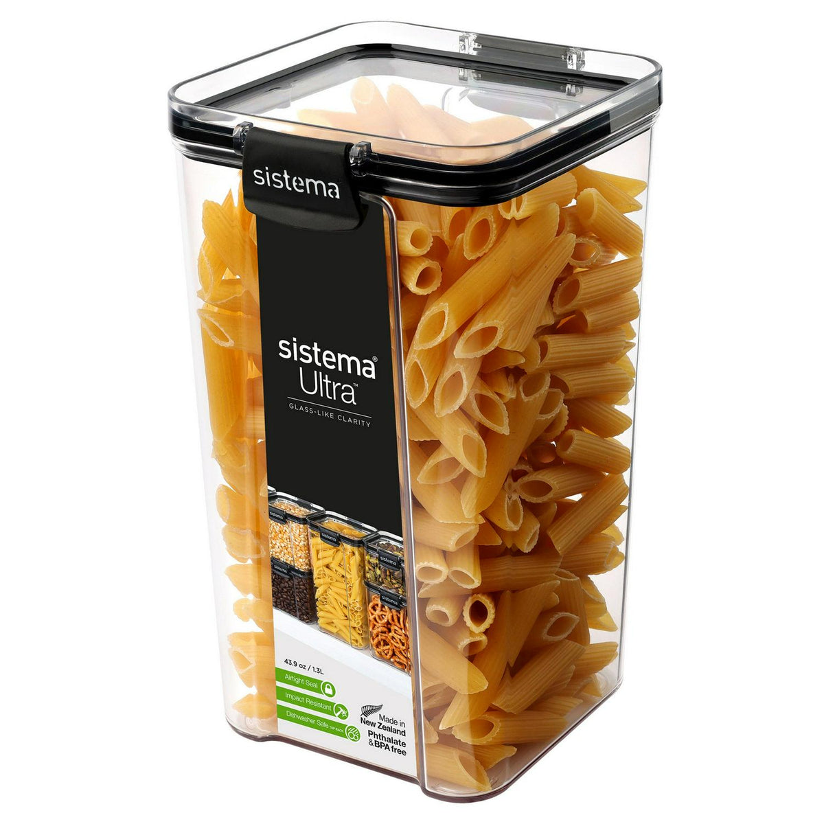 Airtight Square Food Storage Container 1.3 Litre with Tritan Plastic