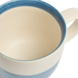 Habitat Cream and Bright Blue Stripe Stoneware Mug, UK version