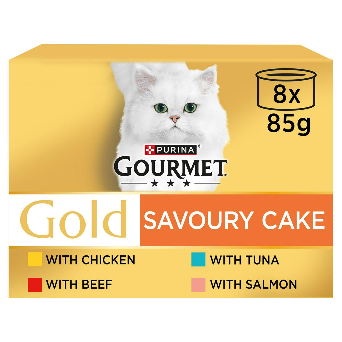 Gourmet Gold Savoury Cake Meat & Fish Variety Wet Cat Food 8 x 85g