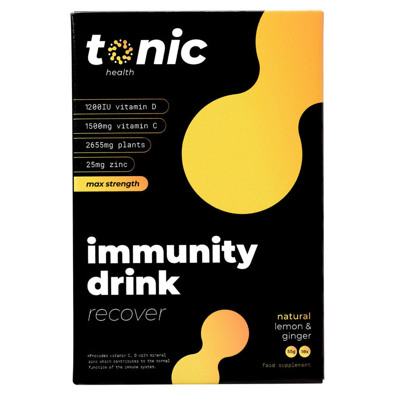 High Dose Immunity Drink Powder with Lemon, Honey, Vitamins and Zinc - 10x5.5g Sachets