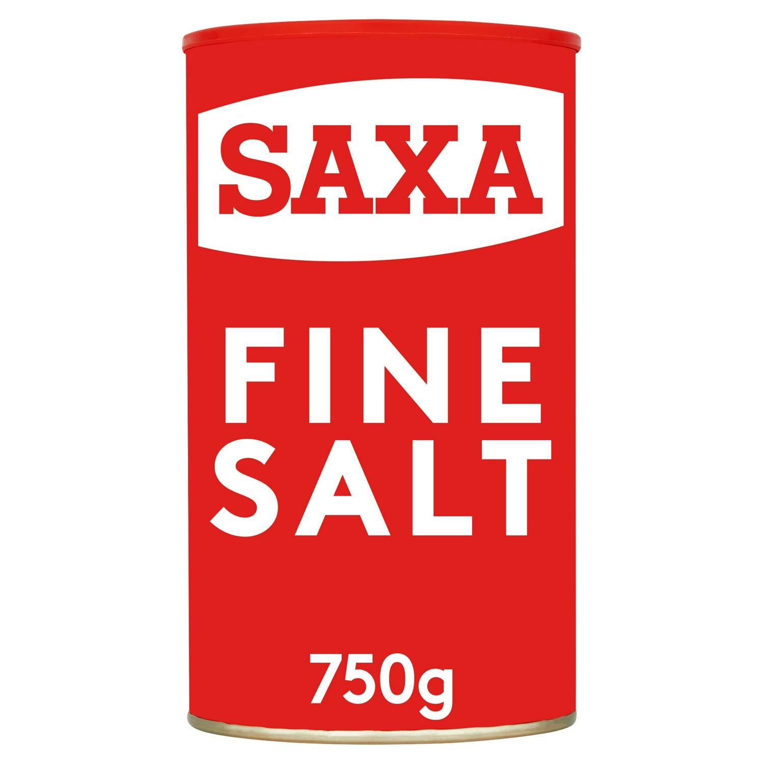 Saxa fine table salt drum 750g (British brand)