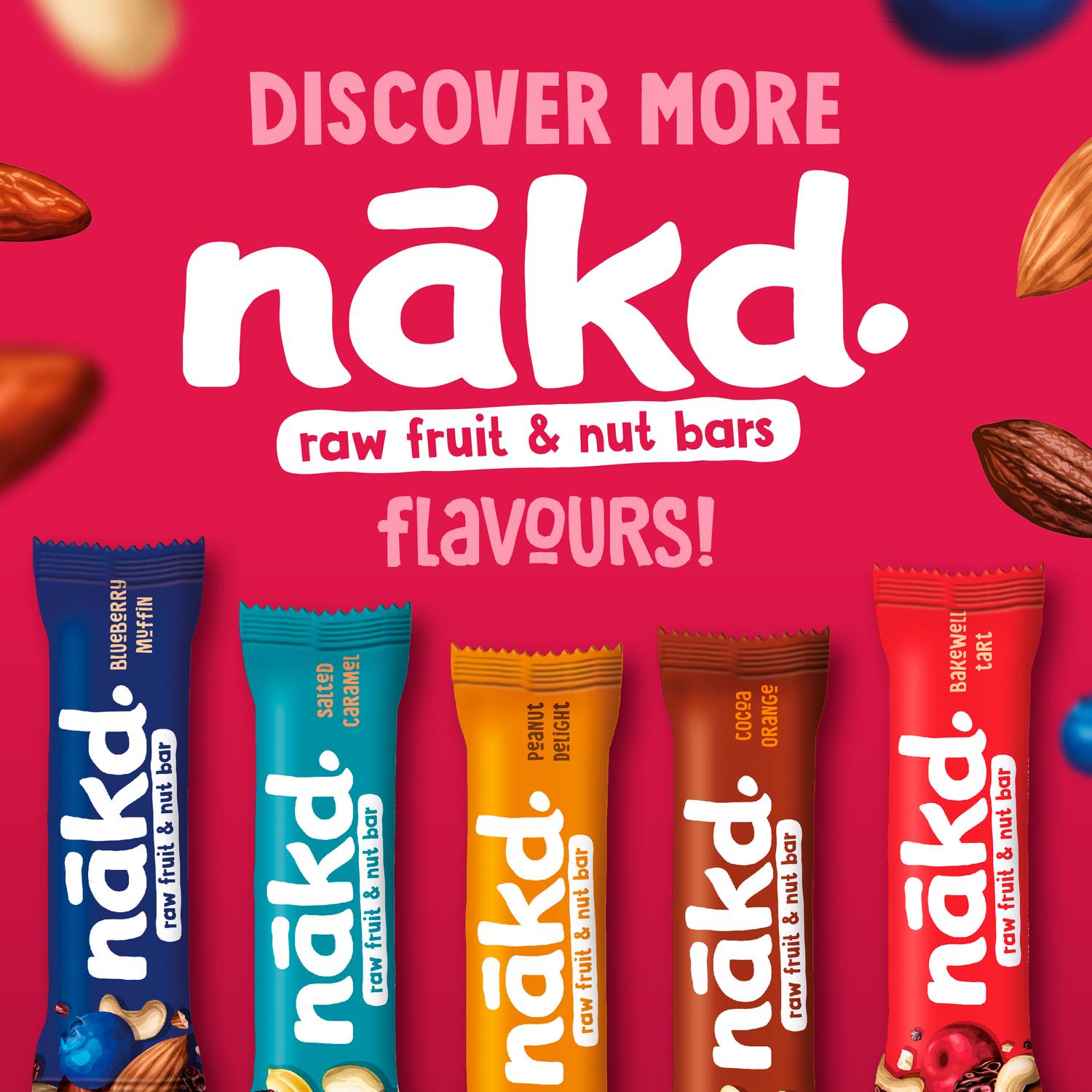 Nakd Berry Delight Fruit and Nut Bars 4x35g, imported from the UK