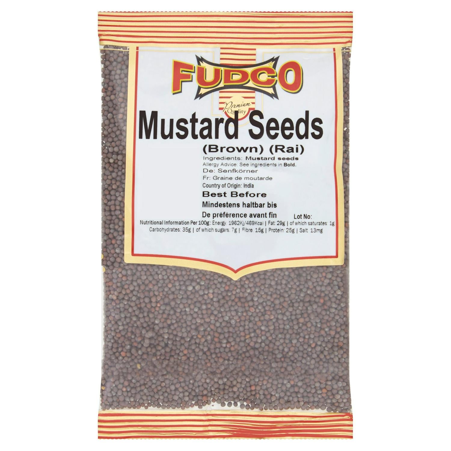 Fudco brown mustard seeds 100g - British product
