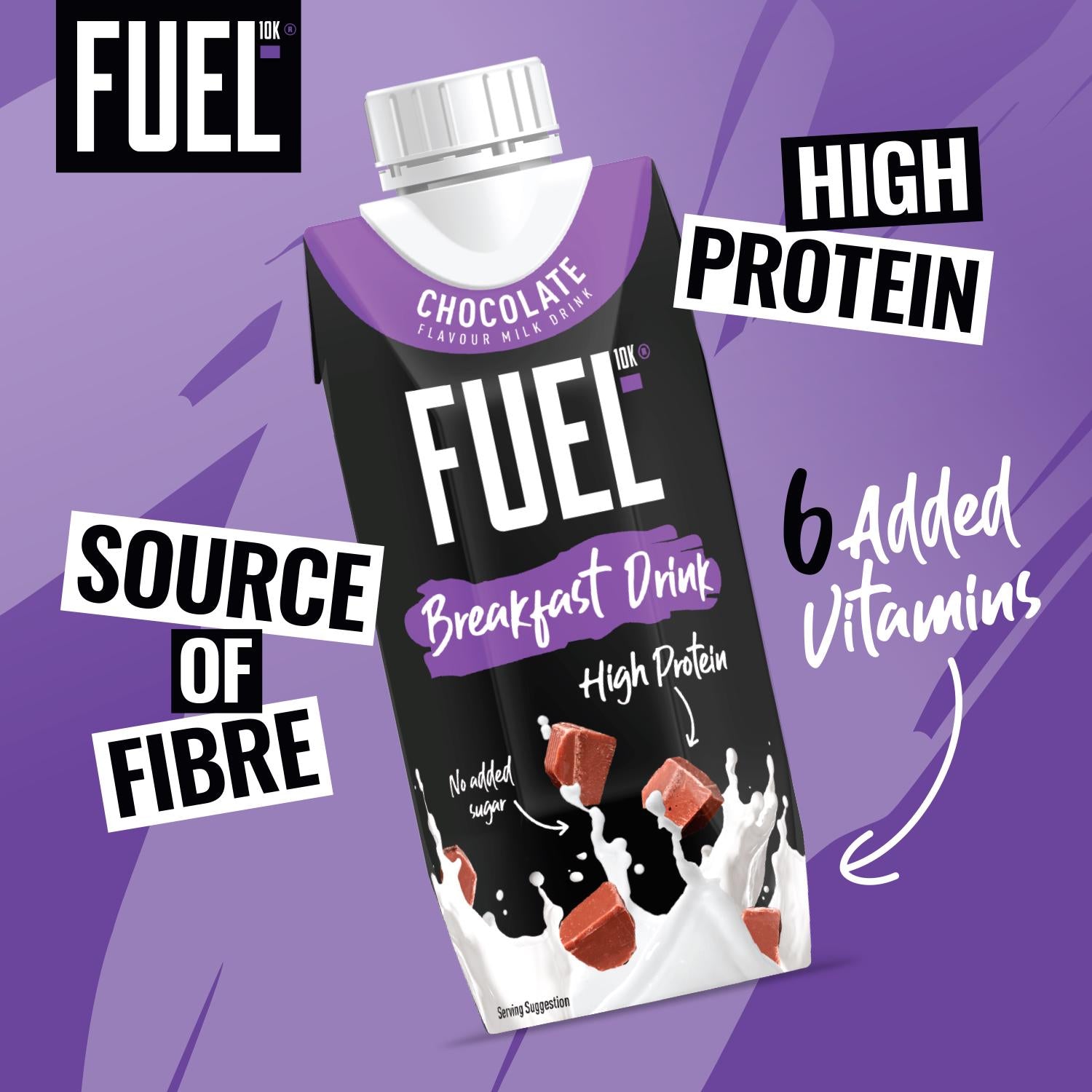 FUEL10K chocolate breakfast shake 330ml, imported from the UK