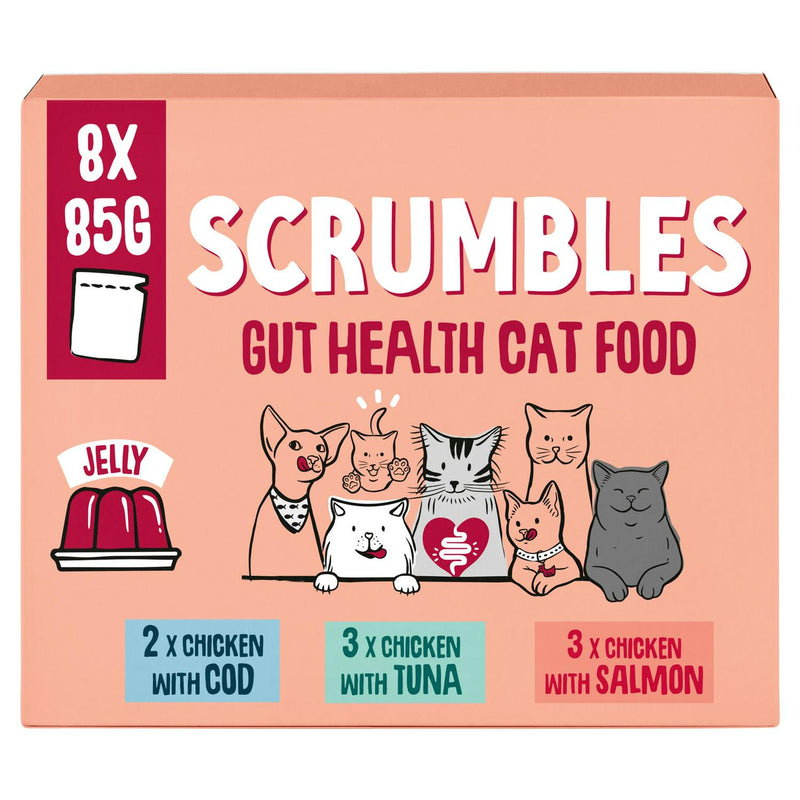 Scrumbles Jelly Wet Cat Food Multipack 8 x 85g (British brand)