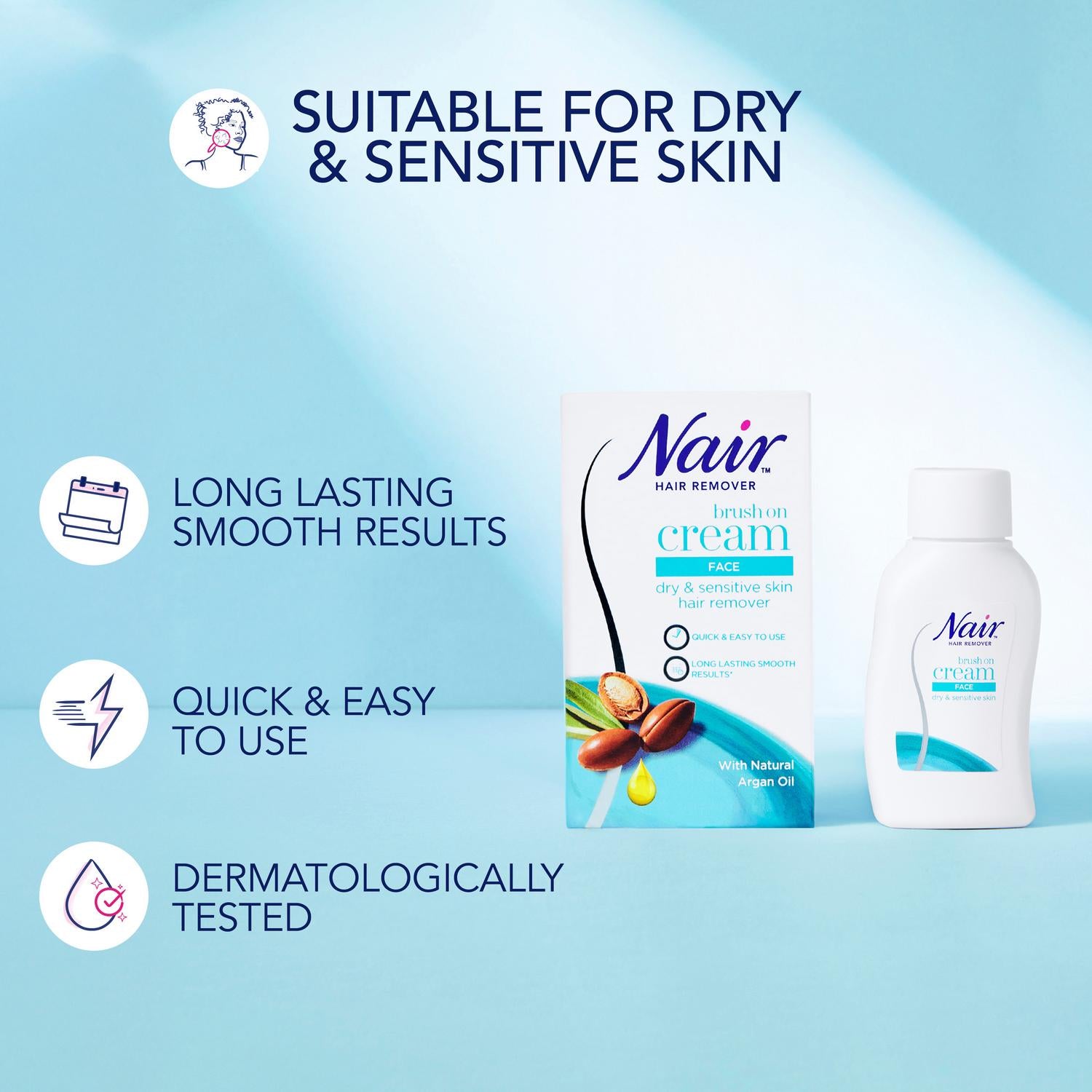 Nair Hair Remover Brush On 50ml, imported from the UK