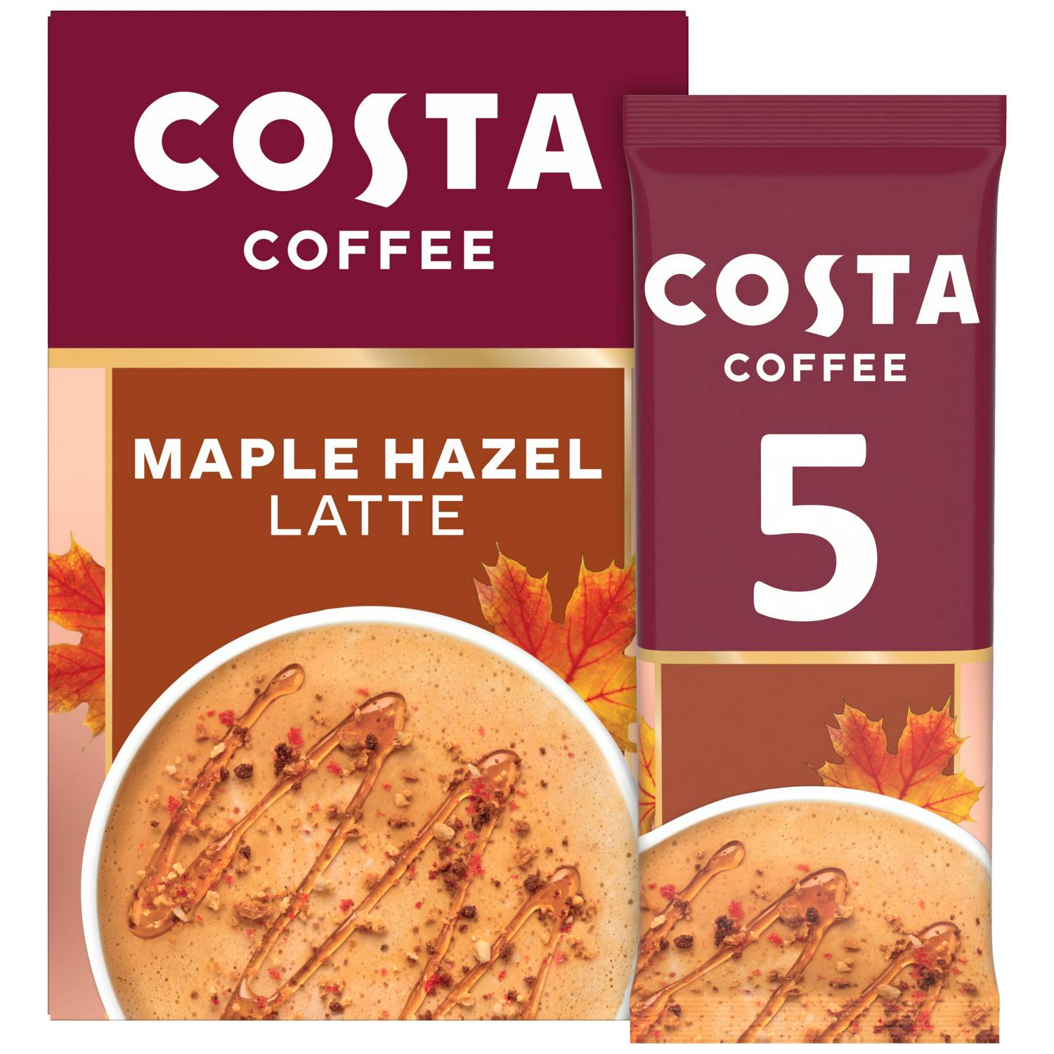 Maple Hazelnut Latte Instant Coffee Beverage, Limited Edition 5 x 17g Sachets