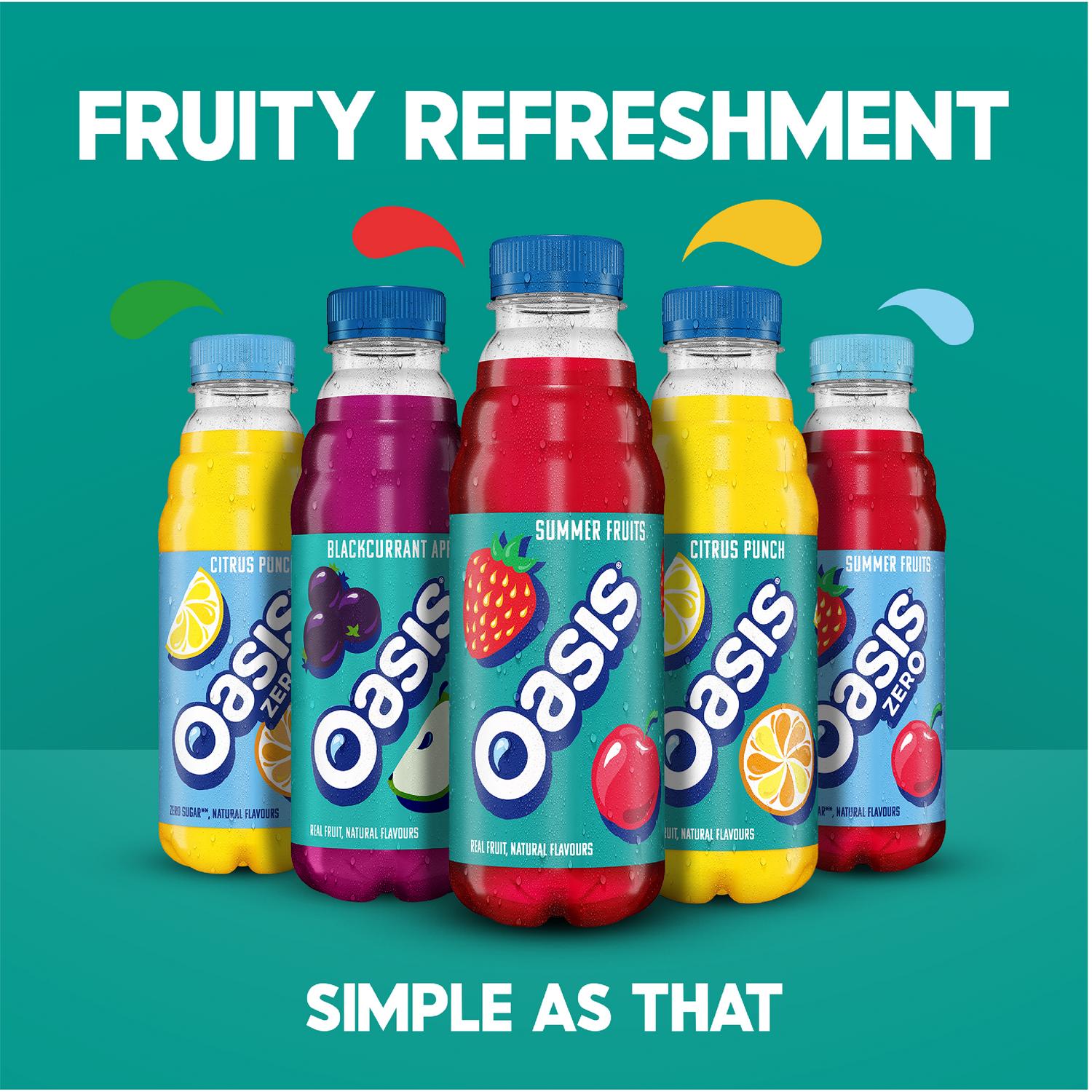 Oasis Summer Fruits Juice Drink 500ml, imported from the UK