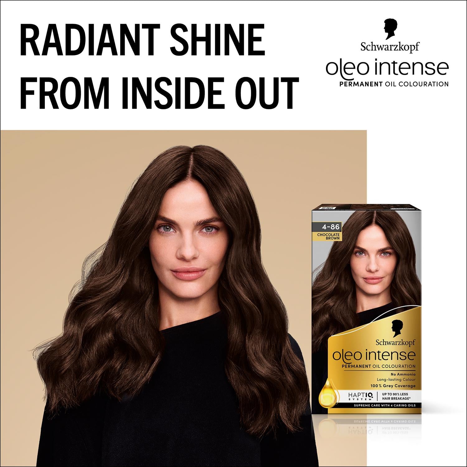Ammonia-Free Permanent Hair Color in Chocolate Brown with Oil Nourishment for 100% Grey Coverage
