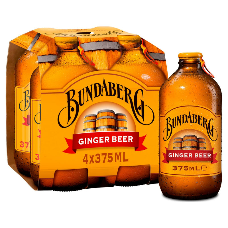 Bundaberg Ginger Beer 4x375ml bottles, UK version