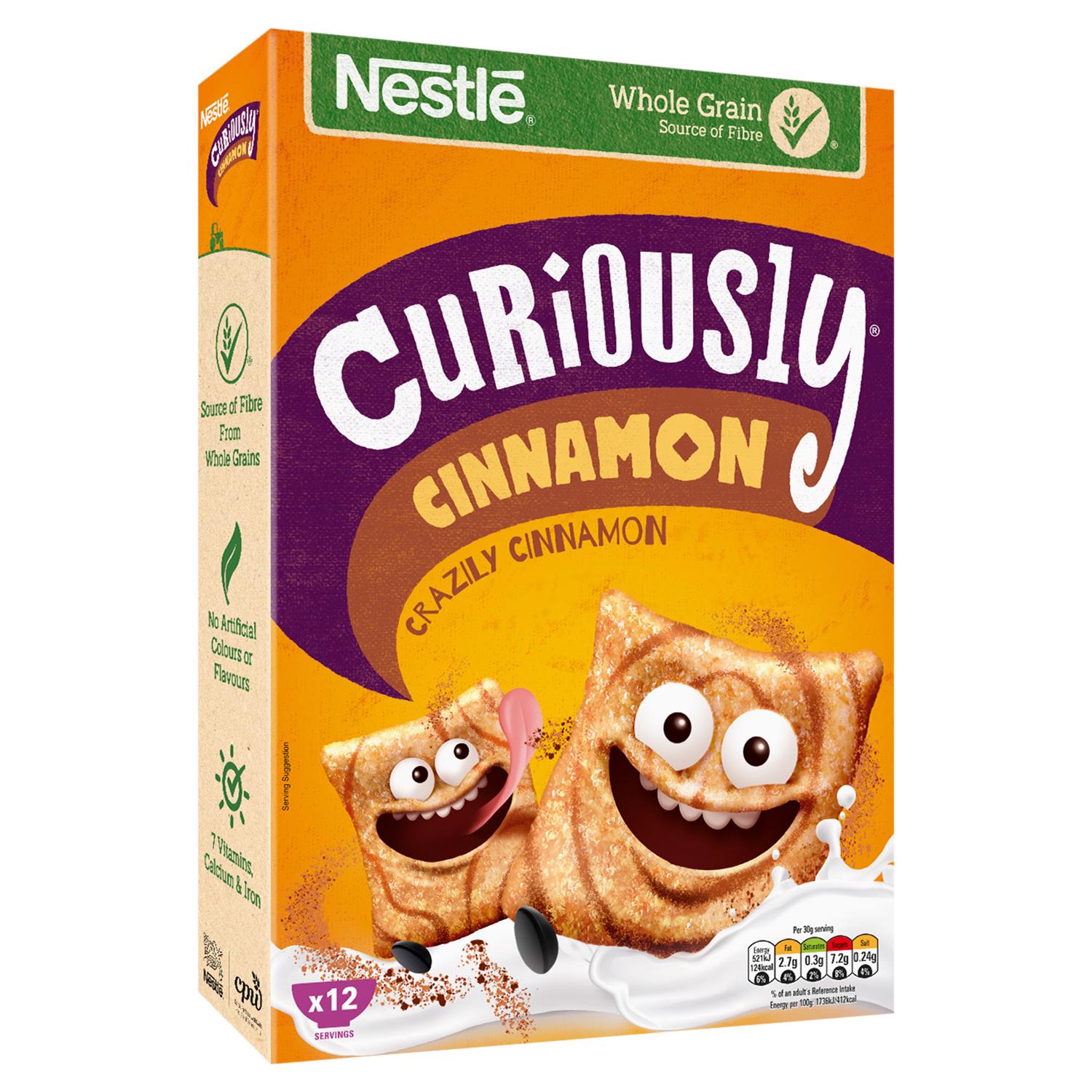 Nestle Curiously Cinnamon Cereal 375g, imported from the UK