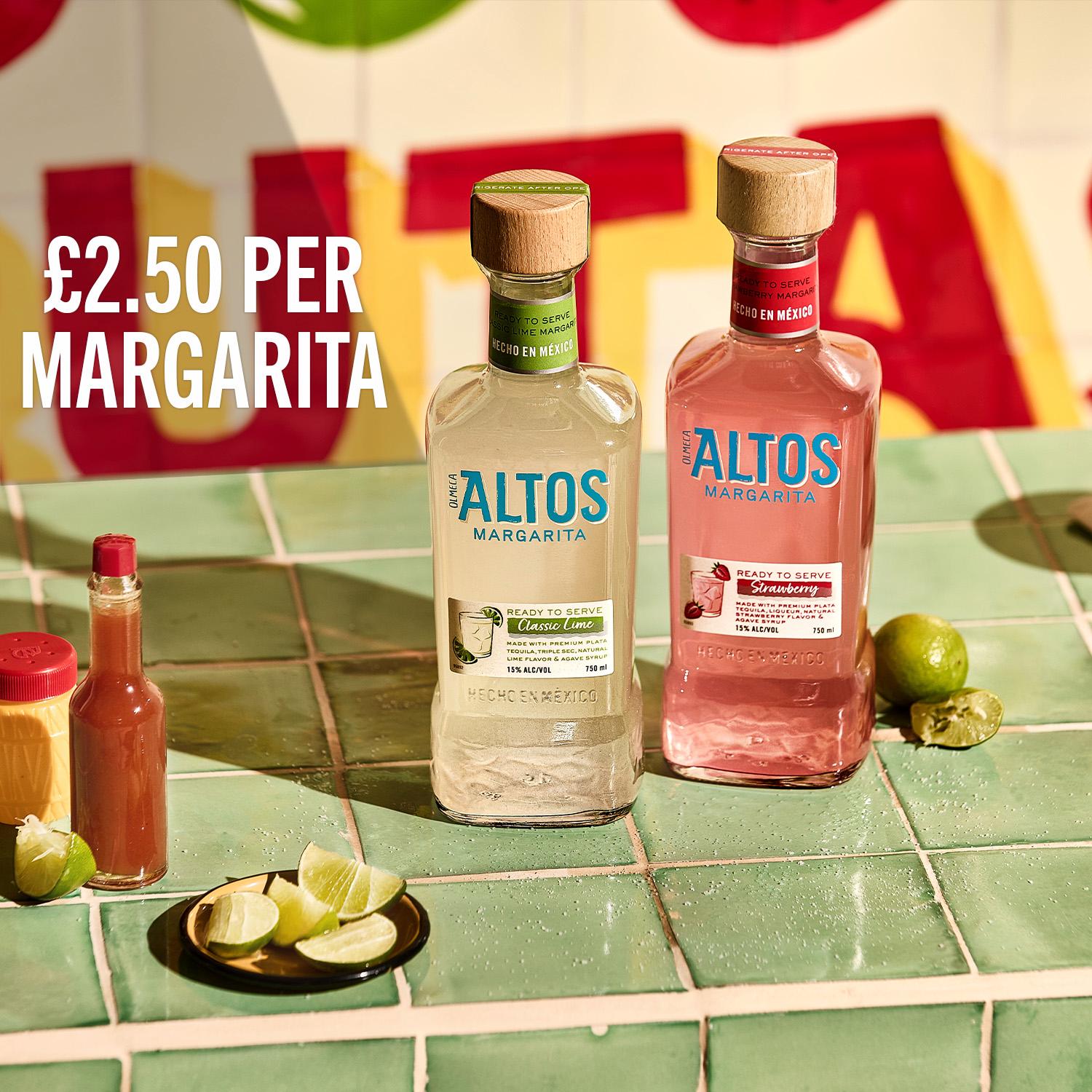 Olmeca Altos Strawberry Margarita Cocktail 75cl, imported from the UK