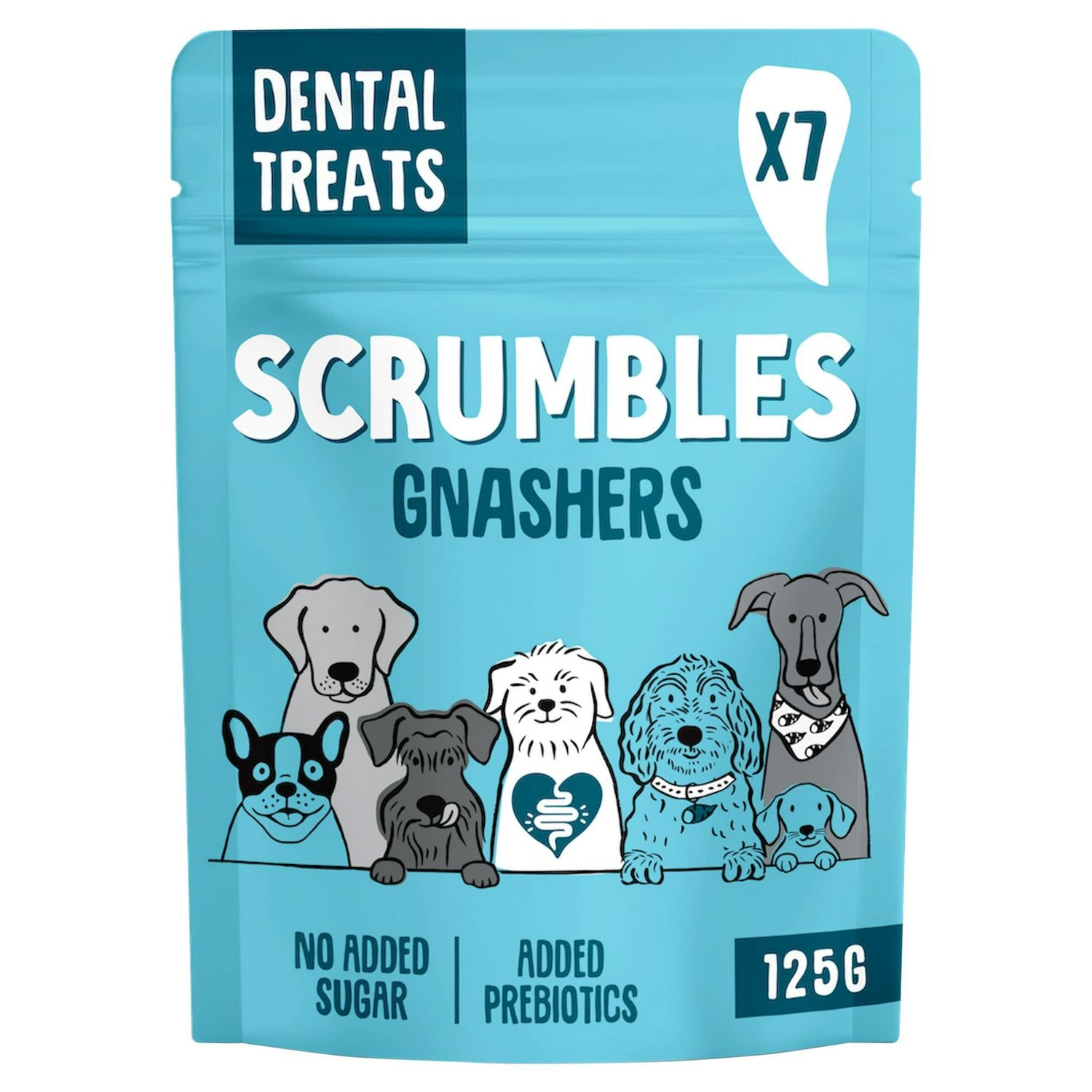 Scrumbles Plant Based Gnashers Dental Treats 125g x 7 (British brand)
