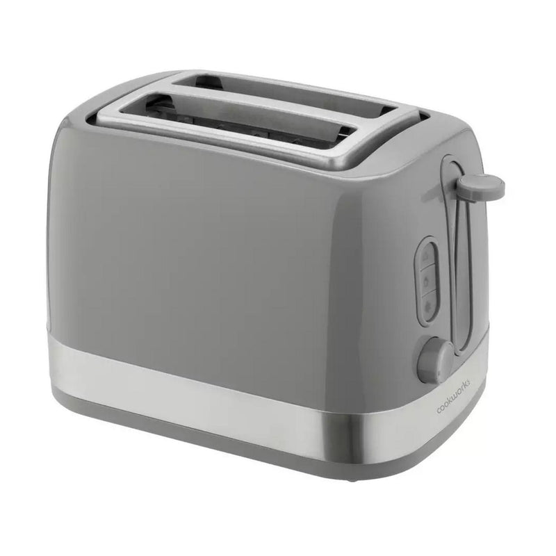 Cookworks Illuminated 2 Slice Toaster Grey Plastic - British product