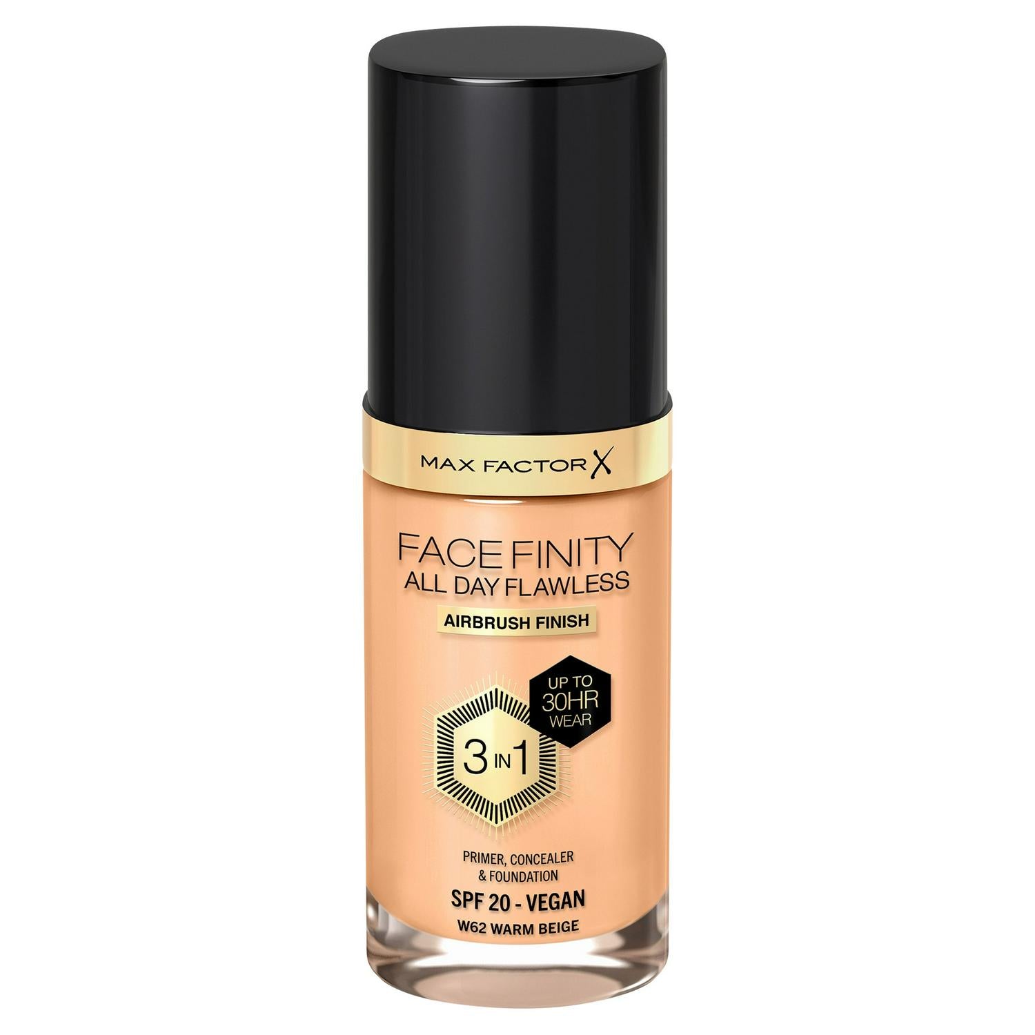 Max Factor Flawless Foundation Warm Beige 30ml, imported from the UK
