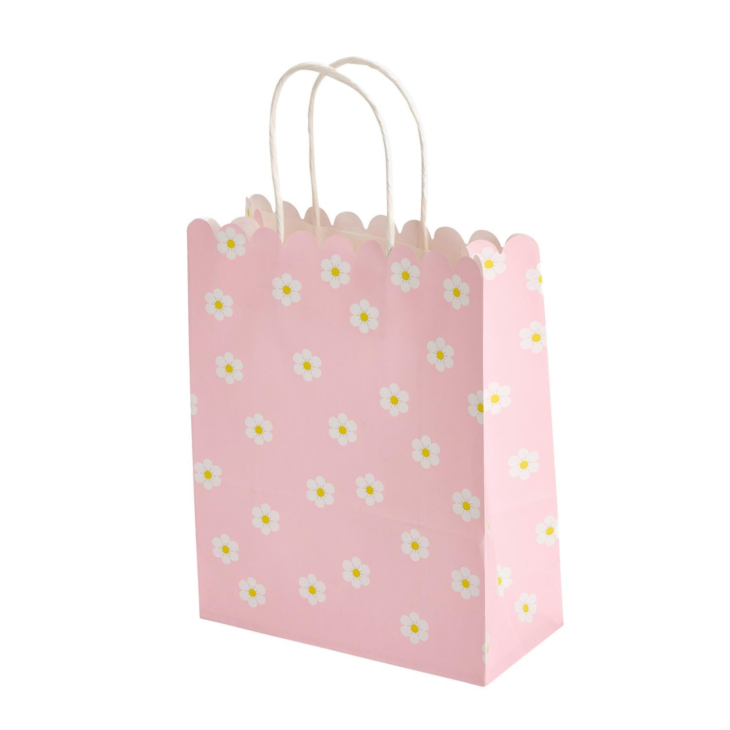 Sainsbury's pink daisy print party gift bags pack of 10 (British brand)