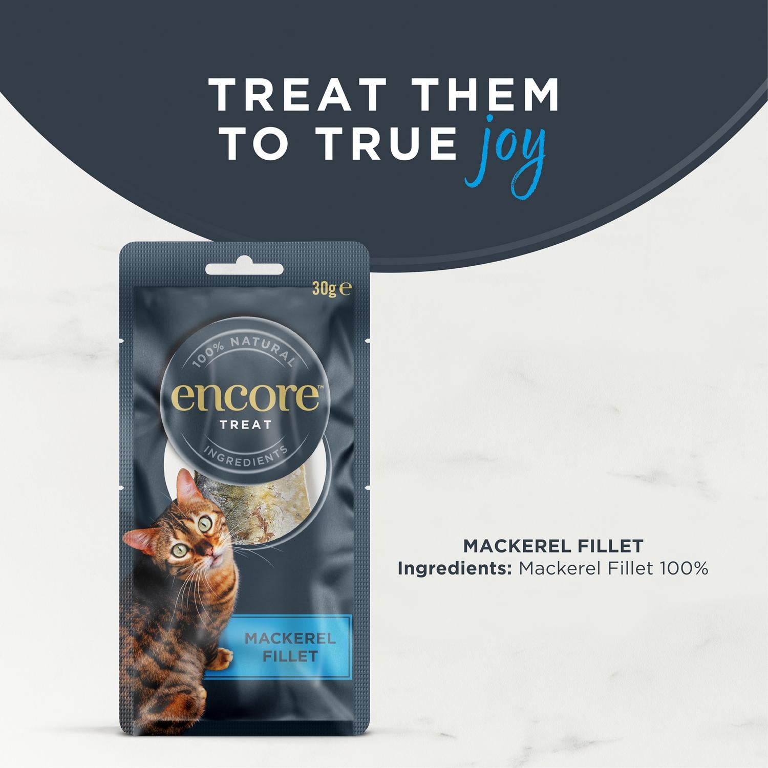 Encore Treat Mackerel Fillet Cat Treats 30g - British product