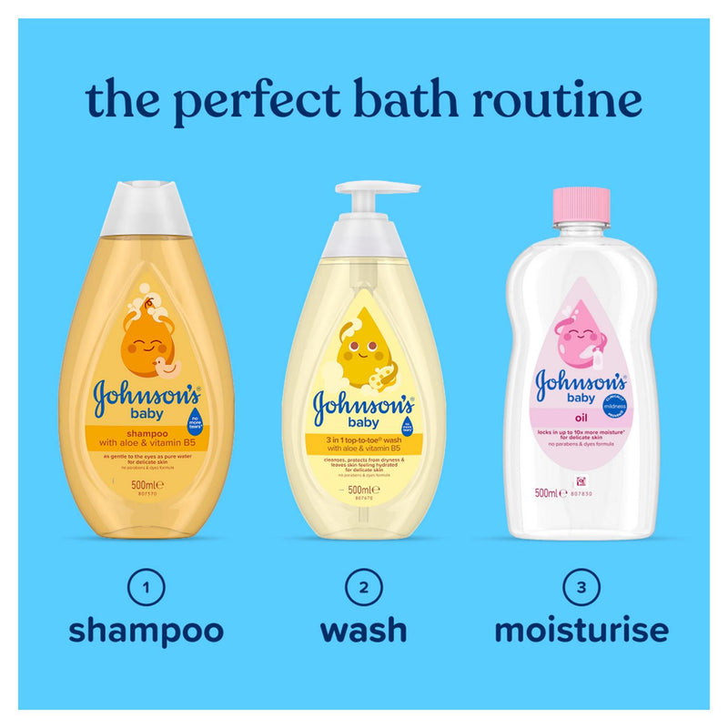 Johnson's Baby Oil Baby Skin Moisturiser & Dryness Protection 500ml