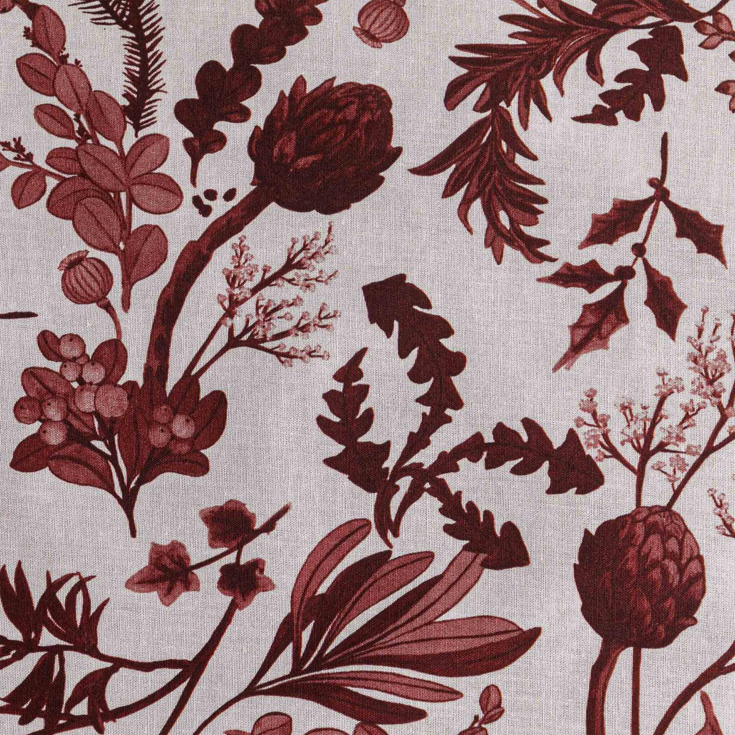 Sainsburys Foliage Print Bedding Set Burgundy Various Sizes (British brand)
