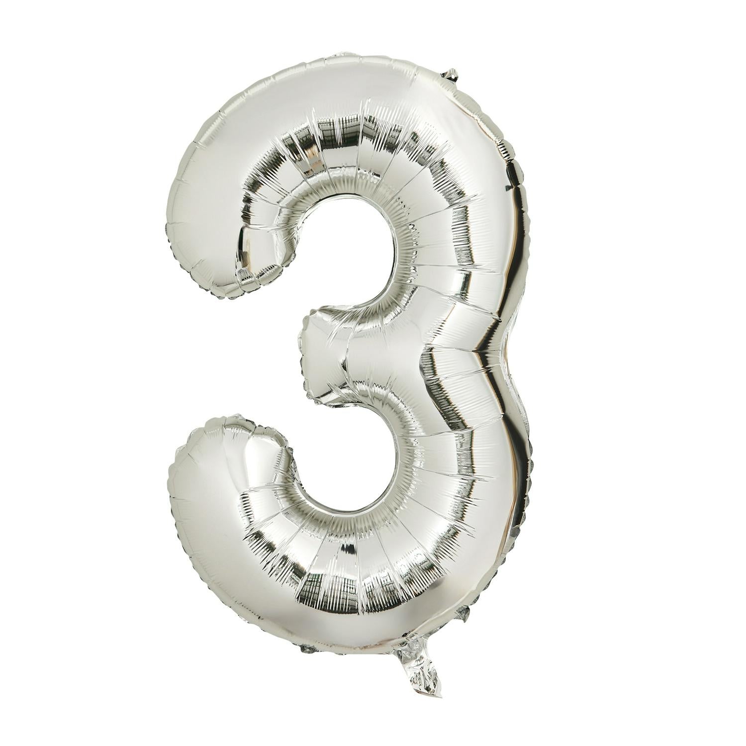 Sainsbury's Home silver number 3 foil balloon 34 (British brand)