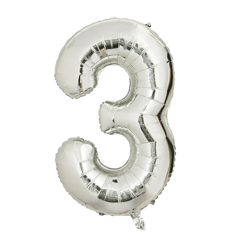 Sainsbury's Home silver number 3 foil balloon 34 (British brand)