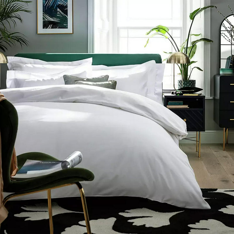 Habitat Egyptian cotton bedding set solid white, imported from the UK
