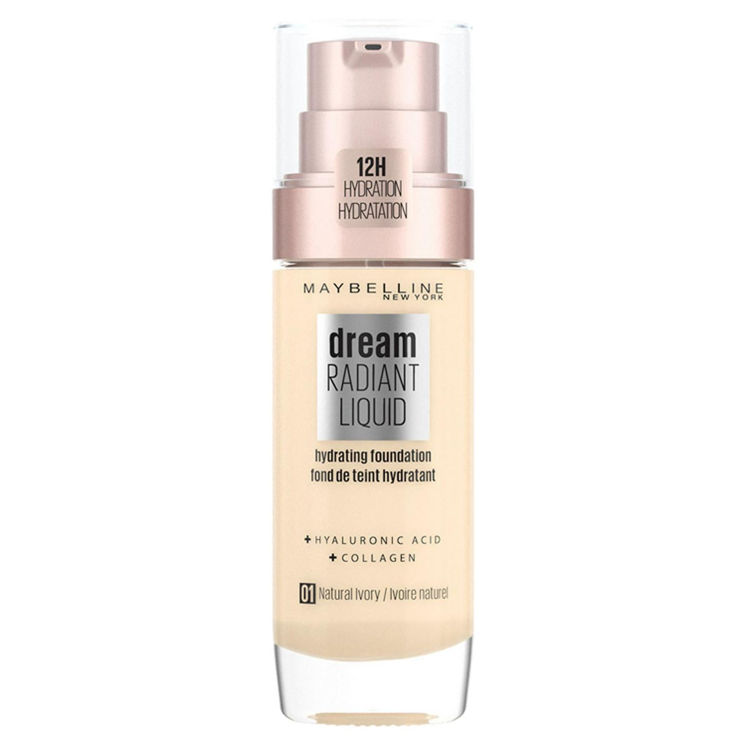 SPF 13 Liquid Foundation with Hyaluronic Acid and Collagen, 30ml Natural Ivory