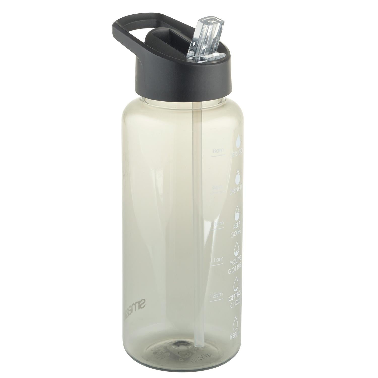 Smash Water Tracker Bottle Black 1L (British brand)