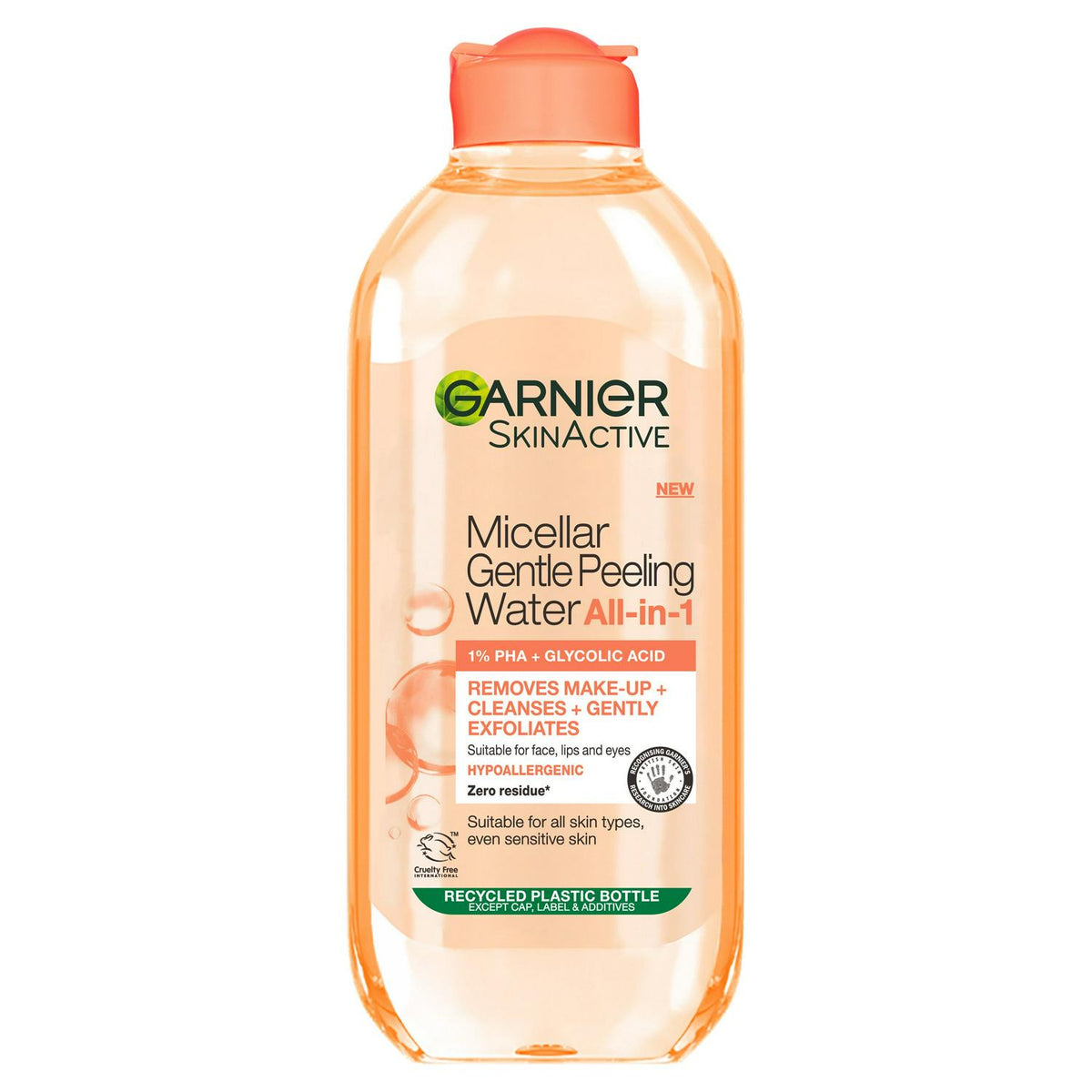 Garnier Gentle Peeling Micellar Water Makeup Remover with 1% PHA and Glycolic Acid 400ml, UK version