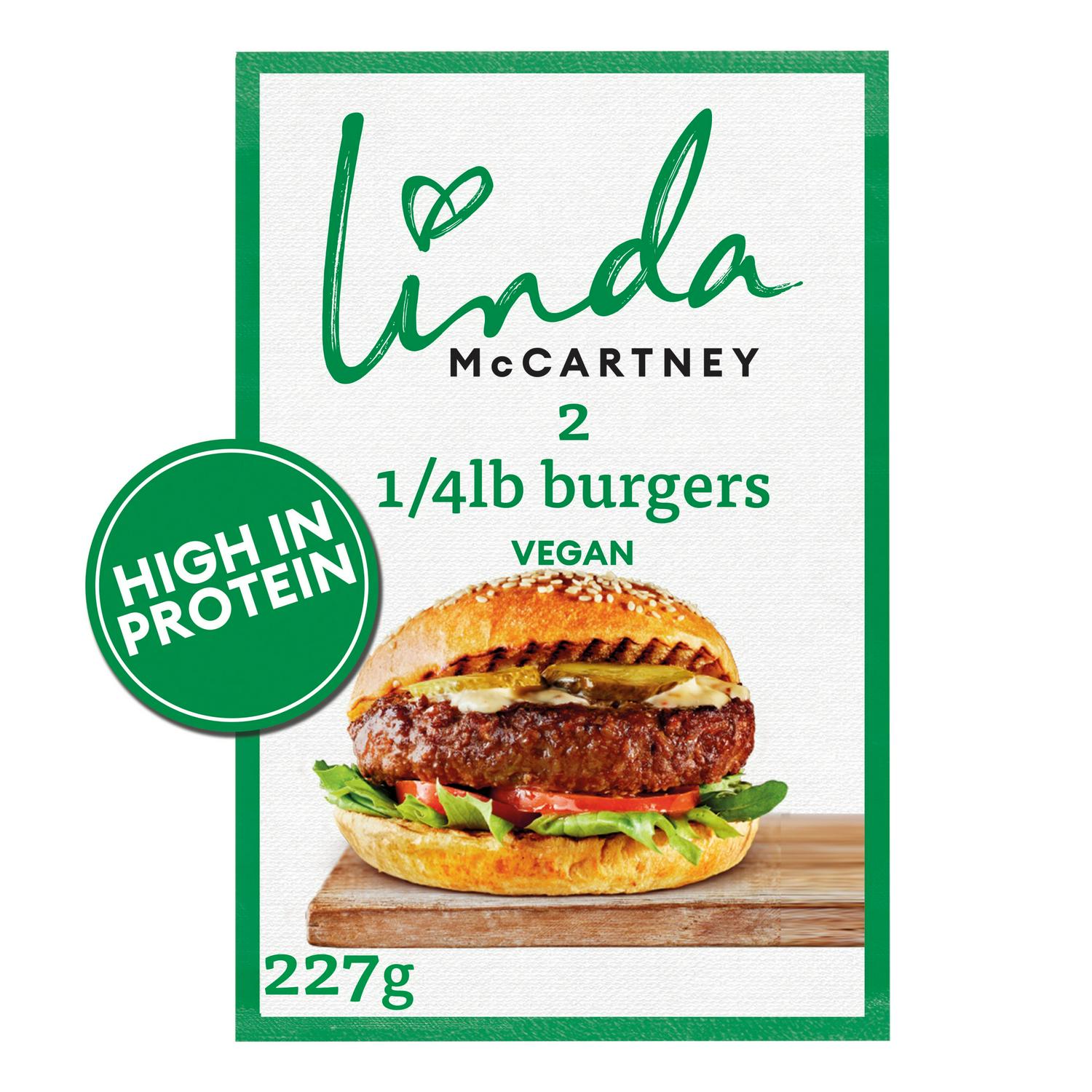 Linda McCartney vegan burger x2 227g, UK version