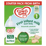 Cow & Gate 1 First Infant Baby Milk Formula Liquid Starter Pack From Birth Ready To Feed 6x70ml