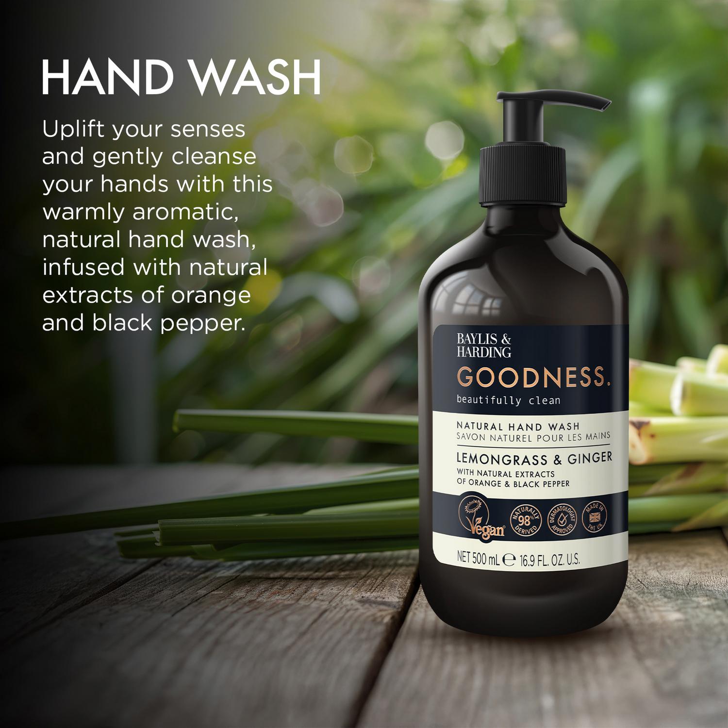 Baylis & Harding natural hand wash lemongrass ginger 500ml - British product