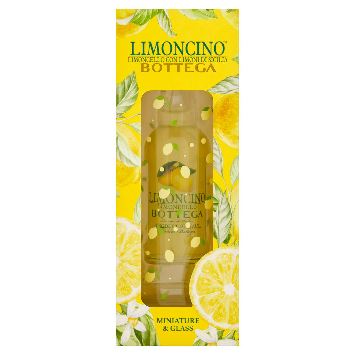 Limoncello Liqueur Miniature Set with Tasting Glass
