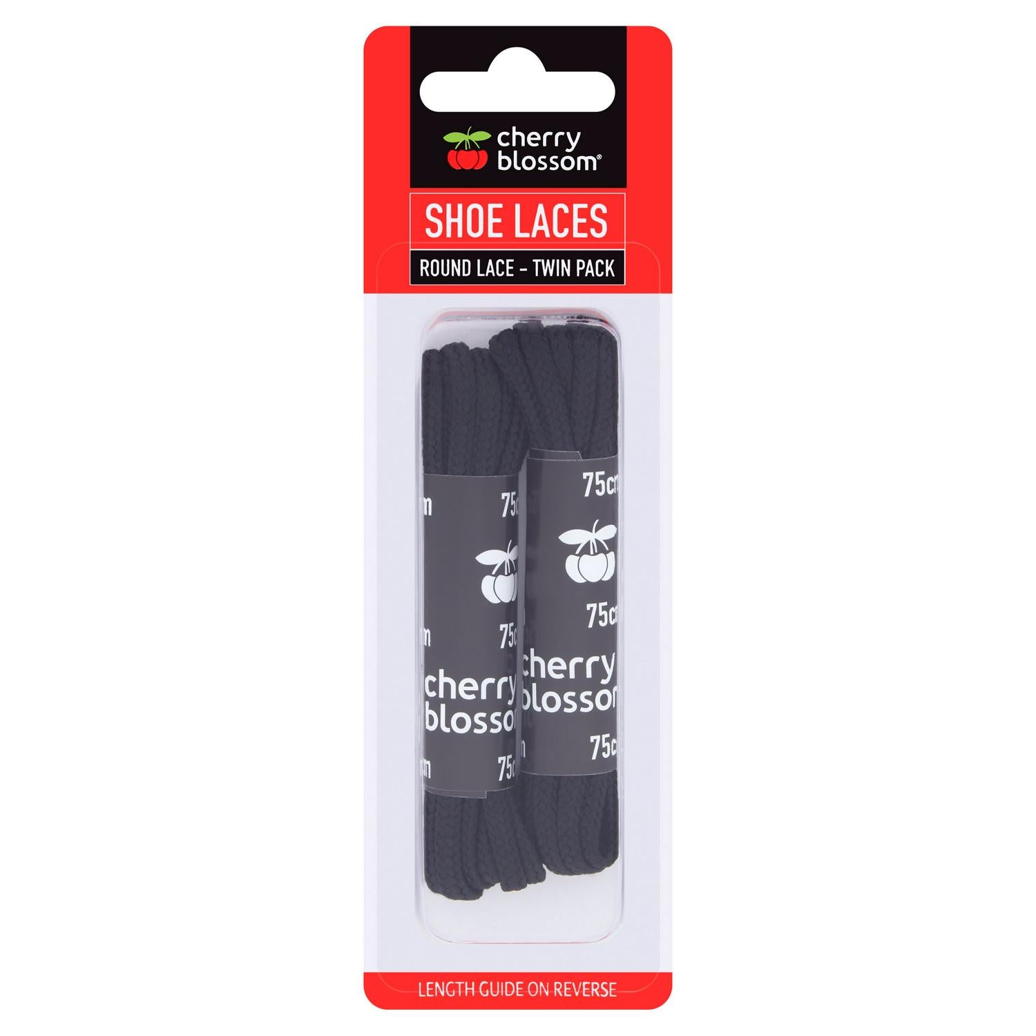 Cherry Blossom round shoe lace twin pack 75cm - British product